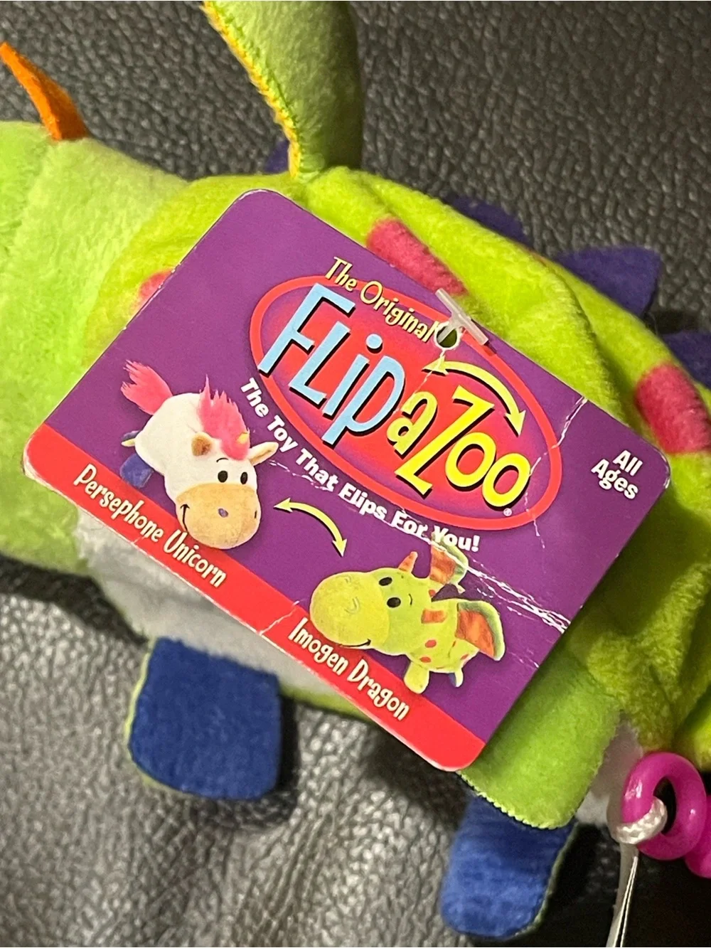 Flipazoo 2-in-1 Reversible Dragon & Unicorn Plush Clip 5” | NWT